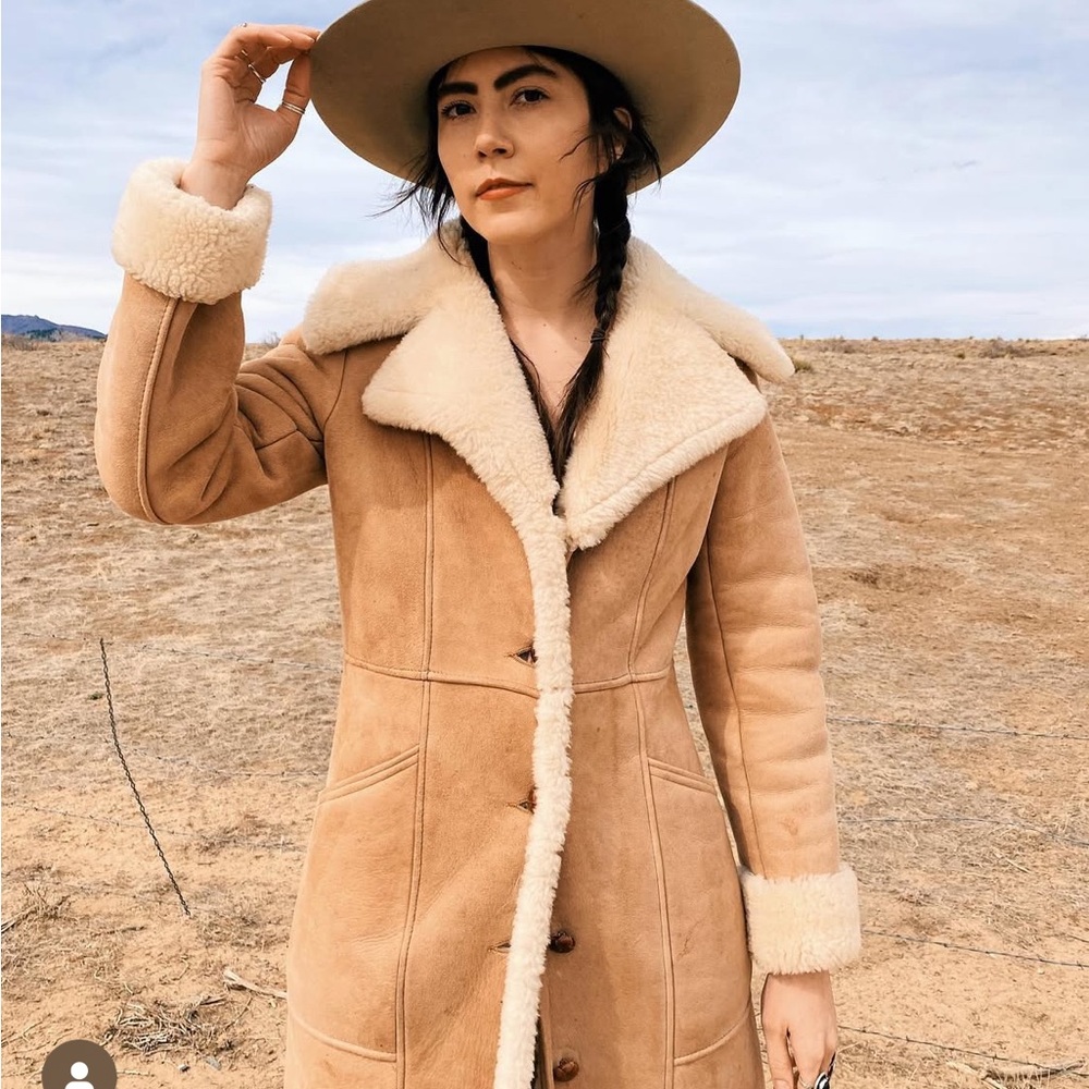 Women's Tan Genuine Shearling Coat